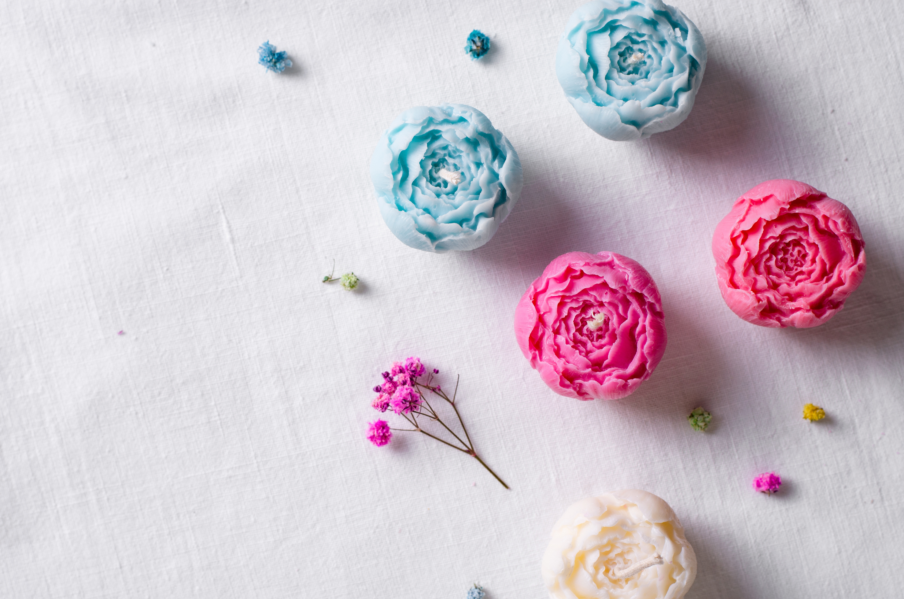 Soy Candles, Assorted Flower Shaped Handmade Scented Candles